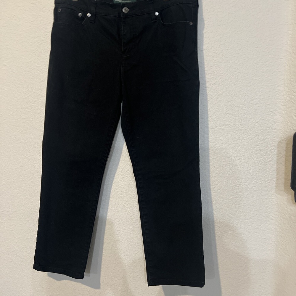 LRL Lauren Co Ralph Lauren Jeans Denim Women's Size 8 BLACK Modern Straight 25"